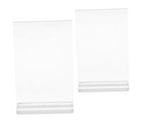Angoily 2 Pièces Support Porte Affiche Transparent Acrylique Cadres Stables et Résistants pour Menus et Signalétique de Table Présentoirs Publicitaires pour Restaurant Bureau Événement