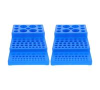 Angoily 2 Pièces Support pour Tubes à Essai en Pp Bleu 92 Emplacements Polyvalents pour Laboratoire Chimie et Analyse D'échantillons, Optimisation de L'espace