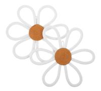 Angoily 2 Pièces Tenture Murale pour Chambre D'garçon et Filles Décoration Murale Pendante Marguerite Blanche en Corde de Coton Tissée la Main, Bohème, 25cm, pour Chambre de Fille, Salle
