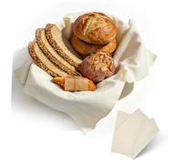 Angoily 2 Pièces Torchon en Lin Beige 48x36 Cm pour Fermentation Pâte, Réutilisable et Adapté Cuisson du Maison et Baguettes Artisanales