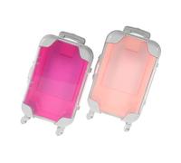 Angoily 2 pièces Trousse Maquillage avec Compartiments Ajustables Valise de Voyage Rose pour Cosmétiques et Rangement Cils Faux Organiseur Portable pour Filles