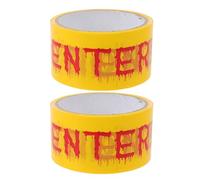 Angoily 2 Rouleaux Ruban Adhésif de Signalisation Jaune Pvc Haute Visibilité pour Décoration Halloween Intérieur et Extérieur, pour Bricolage et Mise en Garde Sécuritaire
