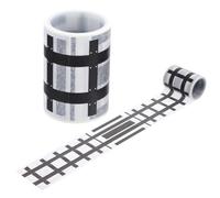 Angoily 2 rouleaux Ruban Adhésif Piste de Route pour Garçon Fille Autocollants de Voie Ferroviaire DIY Bande de Route Facile à Découper pour Circuits de Circulation et Apprendre Règles