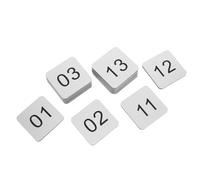 Angoily 20 Autocollants Numérotés en Acrylique Argentés Carrés pour Casiers et Armoires, Durabilité Toutes Saisons, Entretien Facile, Adaptés École et Entrepôt
