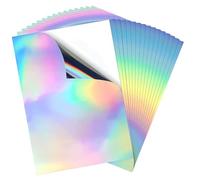Angoily 20 Feuilles Stickers Holographiques pour DIY Papier Autocollant Film Gravure Décoratif pour Mugs Voitures et Banderoles