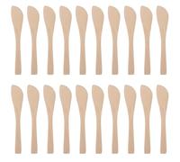 Angoily 20 Pièces 20 Cuillères en Bois Naturel pour Farcir Raviolis, Couteaux à Beurre et Étaloirs, Ensemble 20 Pièces pour Pâtisserie Cuisine, Ustensiles Écologiques pour Usage
