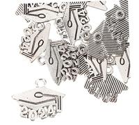 Angoily 20 Pièces 2024 bracelet breloques gland Graduation charmes d'or étudiant plaqué pendentifs breloques bricolage Charmes de porte-clés matériel de bricolage alliage
