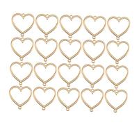 Angoily 20 Pièces Bijoux d'amour en alliage ouvrir cœur creux charme plateaux bijoux lunettes breloques lunettes de bijoux pour résine breloques à lunette ouverte lunette de bijoux Doré