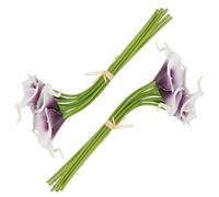 Angoily 20 Pièces Bouquet de Fleurs Artificielles PU Réalistes de Calla Miniatures pour Décoration Mariage et Bureau, Apparence Naturelle et Longue Durée, pour Intérieur