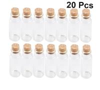 Angoily 20 Pièces Bouteille à Souhaits Verre Transparent Bouteille avec Bouchon Liège Bocal De Rangement pour Messages Décoratifs Billes De