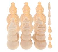 Angoily 20 Pièces Christmas Snowman Wooden Peg Dolls Set Durable Diy Paintable Wooden Snowmen Decorations For Holiday Crafts