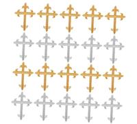 Angoily 20 pièces Lot de Écussons Thermocollants Croix Brodés et Paillettes Patchs Religieux pour Vêtement DIY Résistants Au Lavage Décorations Brillantes pour Chemises et Sacs