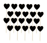 Angoily 20 Pièces Mini Panneaux Ardoise Bois Forme de Cœur pour Décoration Jardin Étiquettes Créatives pour Fleurs Marques-jardin et pour Mariage Fêtes et Artisanat