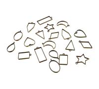 Angoily 20 Pièces Modèle de pendentif rotatif moule géométrique cadre pendentif lunette géométrique pour évider les pendentifs fournitures de bricolage alliage