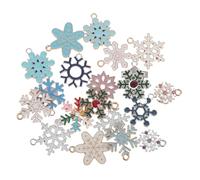 Angoily 20 Pièces Pendentif De Chute D'huile De Flocon De Neige Charme De Bijoux De Flocon De Neige Pendentifs D'arbre De Noël Charme De Flocon De Neige De Noël Ornement Pendentif Alliage
