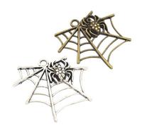 Angoily 20 pièces Pendentifs Suspendus Toile Araignée Creuse et Bronze Breloques DIY pour Bijoux et Accessoires Halloween Chaque Couleur
