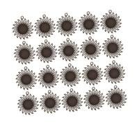 Angoily 20 Pièces Sunflower Pendant Trays Base Bezel Settings Alloy Cabochon Blanks For DIY Necklace Earrings Jewelry Making Ancient Bronze