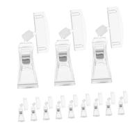 Angoily 20 Pièces Transparent Merchandise Sign Clips Rotatable Plastic Card Holders With Dual Clip Design For Retail Shelf And Rack Display