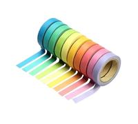 Angoily 20 rouleaux Lot Ruban Washi Arc Ciel Coloré pour Décoration DIY Cadeau Scrapbooking Journal Intime et Papeterie