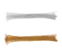 Angoily 200 Ficelles Dorées et Argentées 25 CM pour Suspendre Décorations de Noël Cordons Métalliques Réutilisables pour Étiquettes DIY Emballage Présent et Décoration Festive