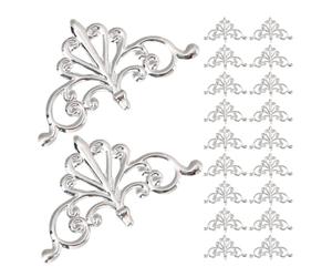 Angoily 200 Pièces Appliques Décoratives D’Angle en Métal Argenté pour | Décalcomanie pour Cadres et Armoires, Finition Métallique Vive, Effet Luxe Immédiat, Décoration Maison et Atelier