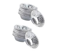 Angoily 200 Pièces Moule à Tartelette Fleur en Tinfoil, Argenté | Non Adhérent, Facile à Nettoyer, Jetable et Réutilisable, pour Dessert et Tarte aux Œufs, Bricolage