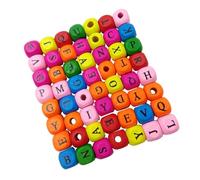 Angoily 200 pièces Perles Carrées Multicolores DIY pour Fabrication de Bijoux Lettres Alphabet pour Bracelets Créatifs