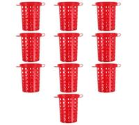 Angoily 20pcs Pièges à Poissons pour la Pêche Réutilisables en Plastique Rouge pour Crevettes et Crabes, Assemblage Facile, Nettoyage Facile, pour Pêche en Eaux Côtières et Étangs
