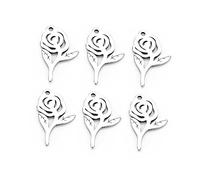 Angoily 20pièces Pendentif Breloque Diy Rose Creux Pour Bijoux Lot De Pendentifs Accessoires De Décoration