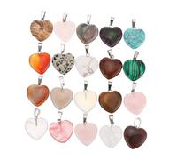 Angoily 20pièces Pendentif Cœur Pierre Pour Bijoux Diy Breloque Porte-clés Pendentif Collier Créatif