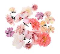 Angoily 21 Pinces à Cheveux Fleuries en Soie, Barrettes à Fleurs pour Filles, Accessoires Cheveux Décoratifs en Tissu, Lot de 21 Pièces Rose Violet, Ornements pour Mariage et Fêtes