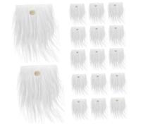 Angoily 24 Ensembles Kit Barbe de Lutin Prédécoupée Fourrure Synthétique Blanche avec Perles Bois pour Décoration DIY Noël et Création GNOME