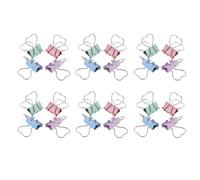 Angoily 24 Pièces Heart-shaped Metal Paper Binder Clips Sturdy Long Tail File Clamps For Notes Documents And Planner Organization In Mixed Pastel Colors