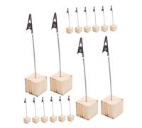 Angoily 24 Pièces Porte Notes Bois avec Pince Alligator Support Cube pour Cartes et Photos Lot pour Bureau et Organisation Quotidienne