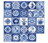 Angoily 24pièces Autocollants Muraux Vintage Carreaux De Stickers à Découper Et Coller Décoration De Salle De Bain Et Sol Imperméables Et Amovibles Pour Rénover Votre Intérieur