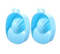 Angoily 2pcs Bols de Trempage pour Manucure en Plastique Bleu, Plateau pour Ongles Nutrition des Cuticules et Dissolvant Vernis, pour Nail Art