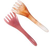 Angoily 2pcs Peigne de Massage en Résine et Cire D'abeille, Masseur de Tête pour Massage du Cuir Chevelu, Dents Lisses et Arrondies, Confortable pour Tempes, Présent Fête des Mères