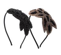 Angoily 2pcs Serrage-têtes Vintage pour Femmes Perles et Cristaux, Ornement Chic pour Cheveux, Travail Soigné, pour Fêtes et Engagements