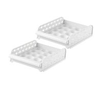 Angoily 2pièces Boîte à Œufs à Tiroir pour Réfrigérateur Rangement Alimentaire Bac à Œufs Compartiments Facile à Nettoyer