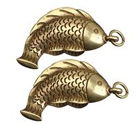 Angoily 2pièces Breloques Carpe Pour Porte-clés Perles Espacement Pendentif Pour Sac Lot