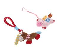 Angoily 2pièces Breloques Cheval Peluche pour Coque Téléphone Porte-clés Cordon Pendentif Animal Zodiaque Jouet Mascotte Événement