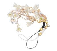 Angoily 2pièces Breloques pour Téléphone Perles et Fleurs Dragonne Décorative et Pendentif pour Coque de Téléphone