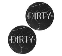 Angoily 2pièces Magnet Double-sided Dishwasher Clean Dirty Indicator Kitchen Flip Sign for Easy Dishwashing Status Compact Lightweight Design