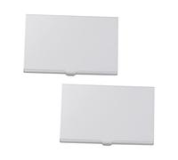 Angoily 2Pièces Organisateur Entreprise Aluminium Argenté Étui Métallique pour Cartes de Visite Facile à Transporter Élégant et Pratique pour Cartes Identité Crédit