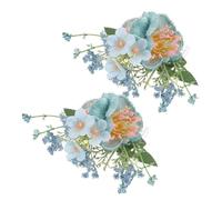 Angoily 2pièces Pinces à Cheveux Hawaïennes à Fleurs Lot de Ornements de Tête Tissu Accessoires de Coiffure pour Mariage et Fête Barrettes Latérales pour Femmes et Filles