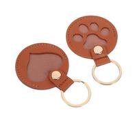 Angoily 2pièces Porte-clés Souvenir Poils Animaux Design Patte de Chat Chien Support à Remplir Pendentif Mignon pour Animaux de Compagnie