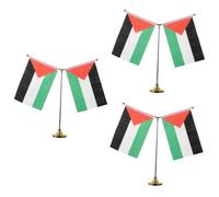 Angoily 3 Ensembles Drapeaux de Palestiniens avec Support Inoxydable Décoration pour Accueillante