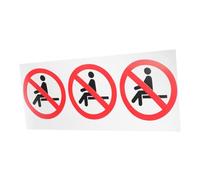 Angoily 3 Pièces avertissement stickers logo mur prudence annonce Ouah autocollant gommettes panneaux de sécurité d'atelier ne reste pas assis ici PVC auto-adhésif rouge