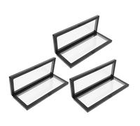 Angoily 3 pièces Boîte de Rangement Bijoux Flottante avec Film Transparent Cadre Présentoir pour Colliers Coffret Format pour Bijoux Lot de Noir Protection Facile à Ouvrir Usage Maison et