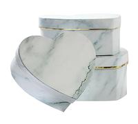Angoily 3 Pièces Coffret En Forme De Coeur Certificat Arrangements Fiançailles Fleurs Mariage En Floral Trousse Son Décorations D'anniversaire Tasse Papier D'emballage Blanche